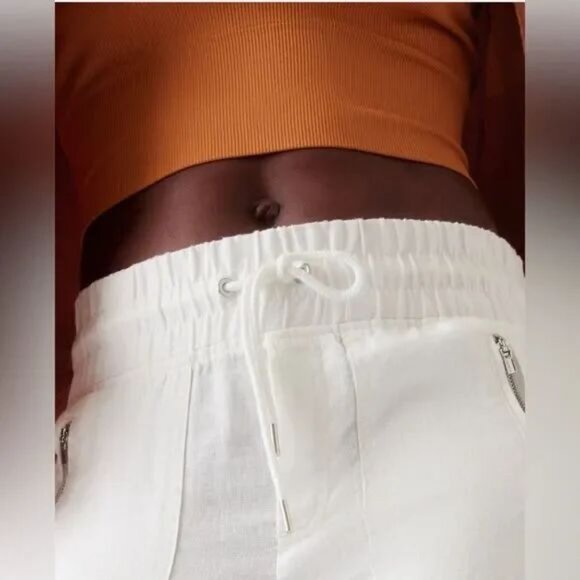 Athleta Cabo Linen High Waist Jogger Pant in Calla Lily White Size 4 - Picture 3 of 13